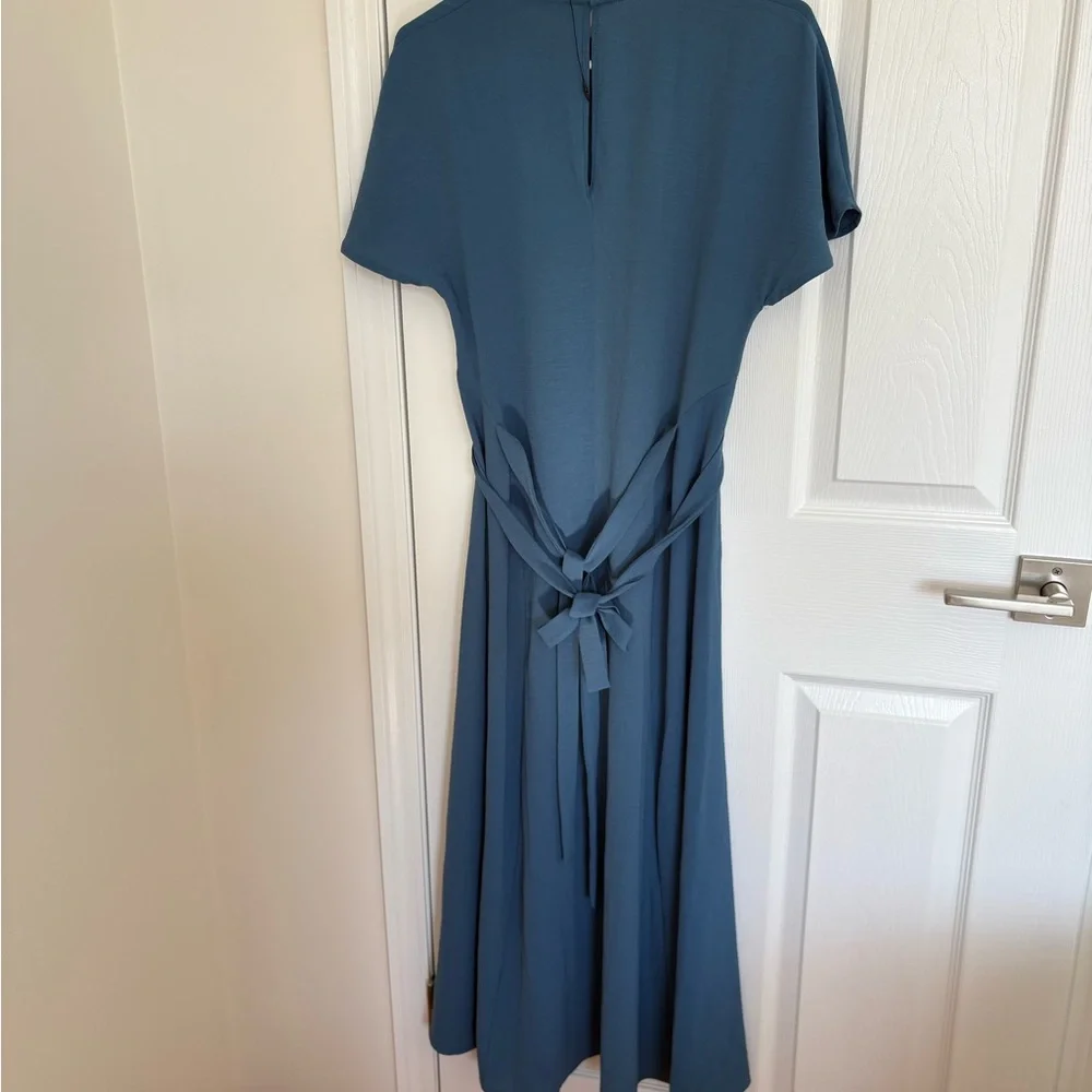 Zara Teal Maxi Dress with Tie Waist - Picture 3 of 7